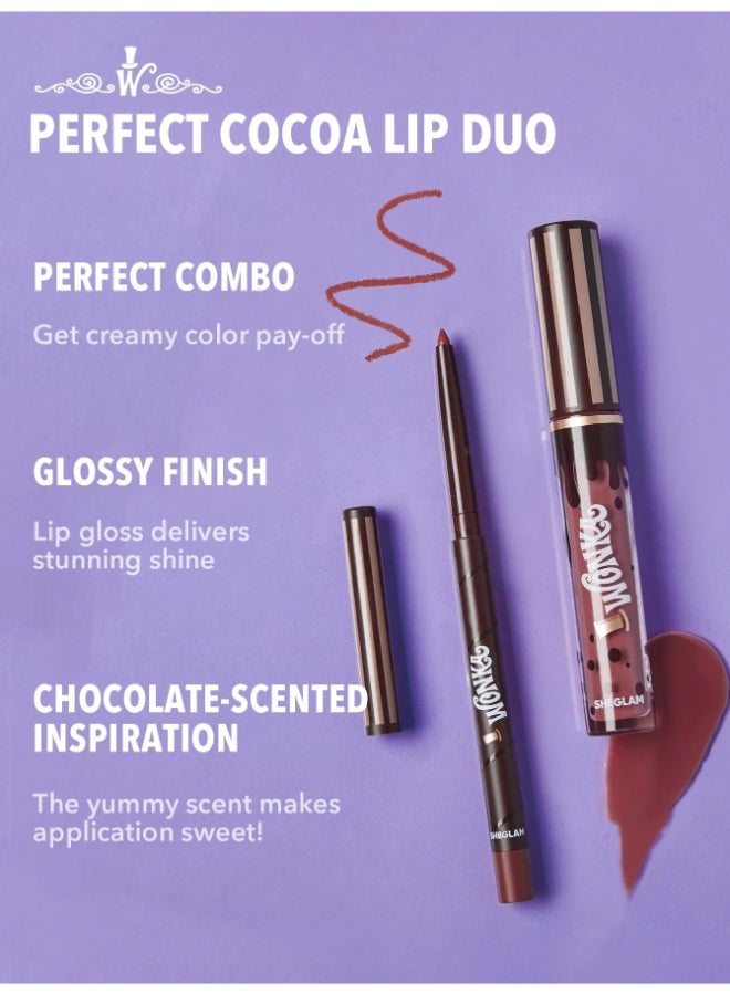 SHEGLAM Willy Wonka Cocoa Kiss Lip Duo-Hot Fudge - Image 4