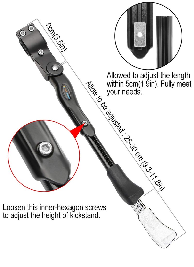 TOPCABIN حامل دراجة TOPCABIN قابل للتعديل من سبائك الألمنيوم لحامل الدراجة الجانبي مناسب للدراجات الجبلية والدراجات على الطرق/BMX/MTB (أسود للدراجات 22-24-26-27-28 بوصة) - Image 5