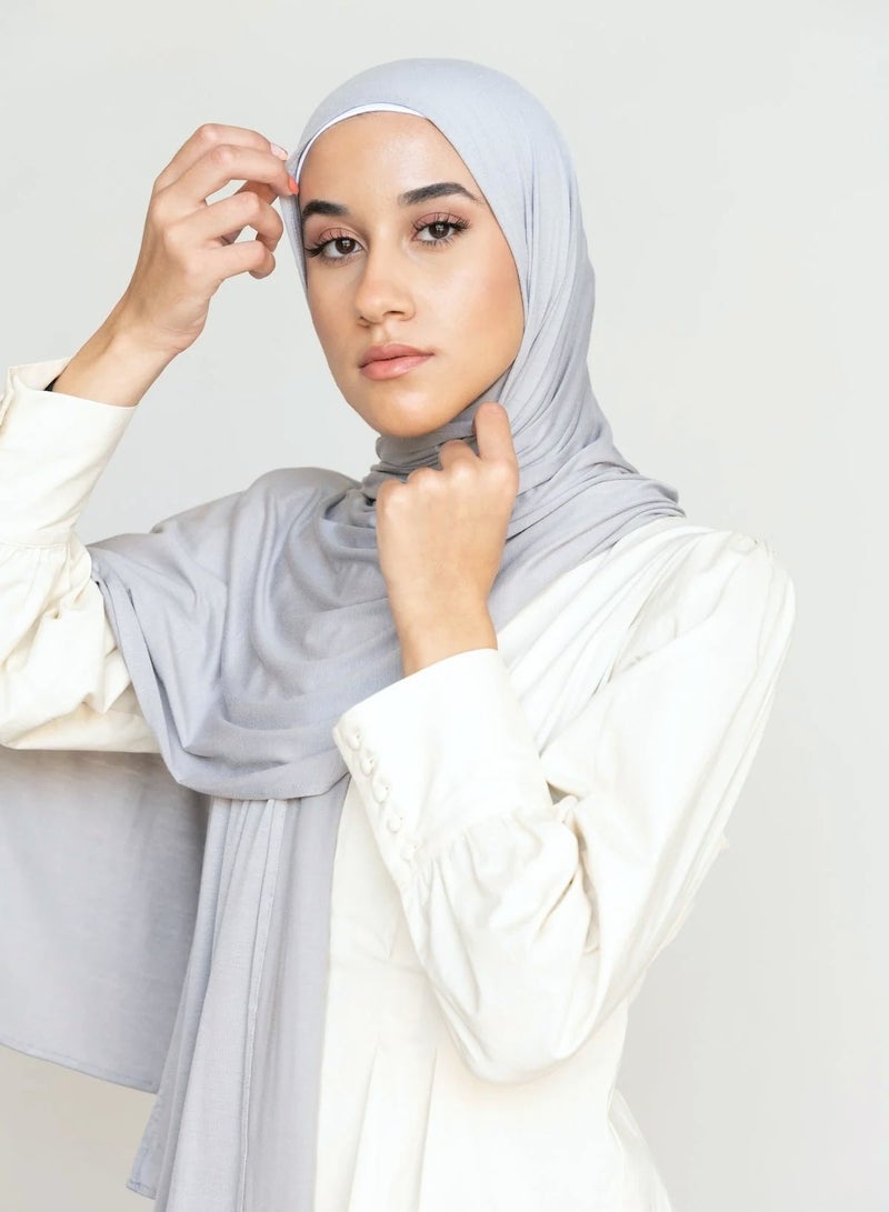 Perfectory PERFECTORY Soft Stretch Jersey Hijabs, Effortless Style and Comfort, Curated Collection- Seattle Grey 