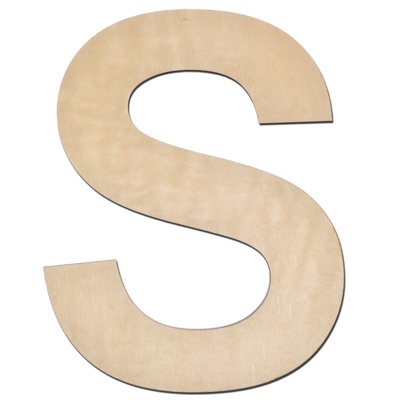 DOMG 12 Inch Wooden Letter S 14 Inch Thick Large Unfinished Wood Letter for Home Wall Decor DIY Crafts 