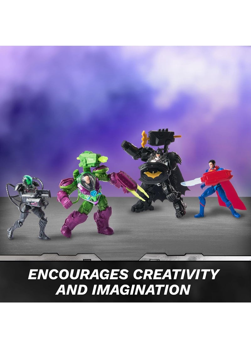 DC - DC Metal Force Team Up Brainiac And Lex Luthor VS Batman And Superman Action Figures - Image 1