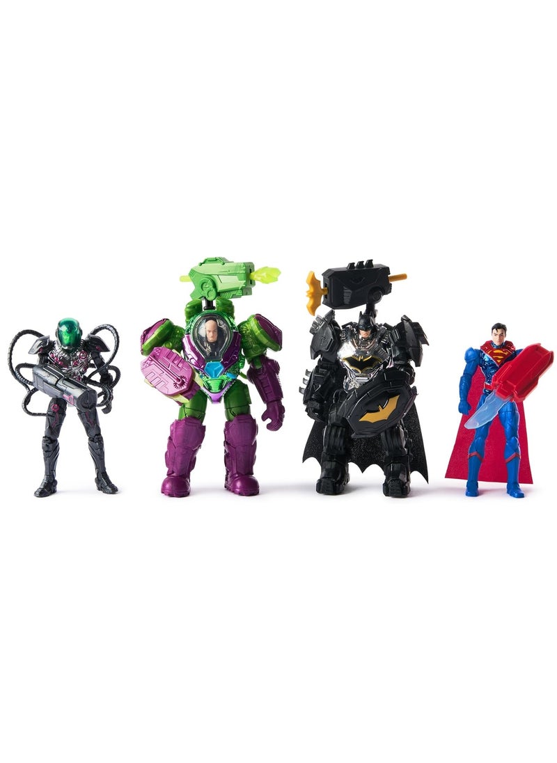 DC DC Metal Force Team Up Brainiac And Lex Luthor VS Batman And Superman Action Figures  - Image 1
