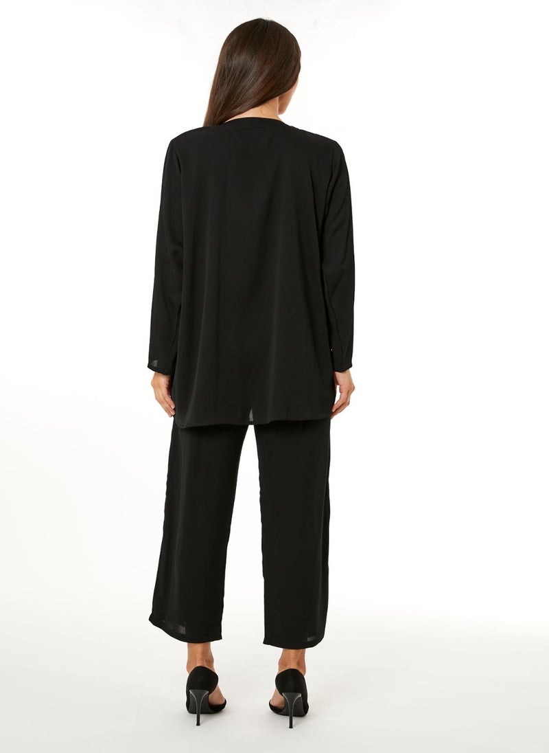 MOiSTREET Black Zoom Top and Pants Set - Image 4