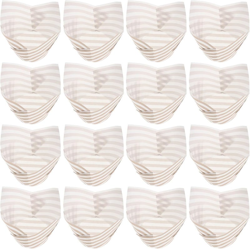 Flower Shaped Cupcake Wrappers and Muffin Liners, 100pcs White Striped Baking Cups, High Temperature Resistant, Oil-resistant Paper Baking Supplies for Home and Party Use - Image 1