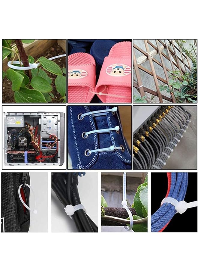 erorex Cable Ties Cable Management White Wire Zip Ties Nylon Cable Ties 200Mm Pack Of 100 - Image 5