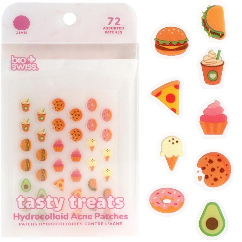 BioSwiss Pimple Patches Tasty Treats Shaped Acne Patch for Zits and Blemishes Hydrocolloid Spot Stickers for Face and Skin 72 Count