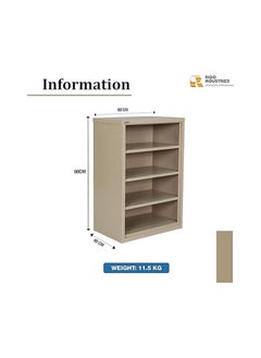 RIGID Steel Shoe rack without Door Beige 90x60x40cm  - Image 4