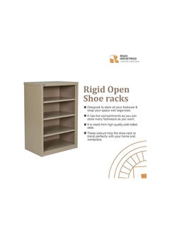 RIGID Steel Shoe rack without Door Beige 90x60x40cm  - Image 2