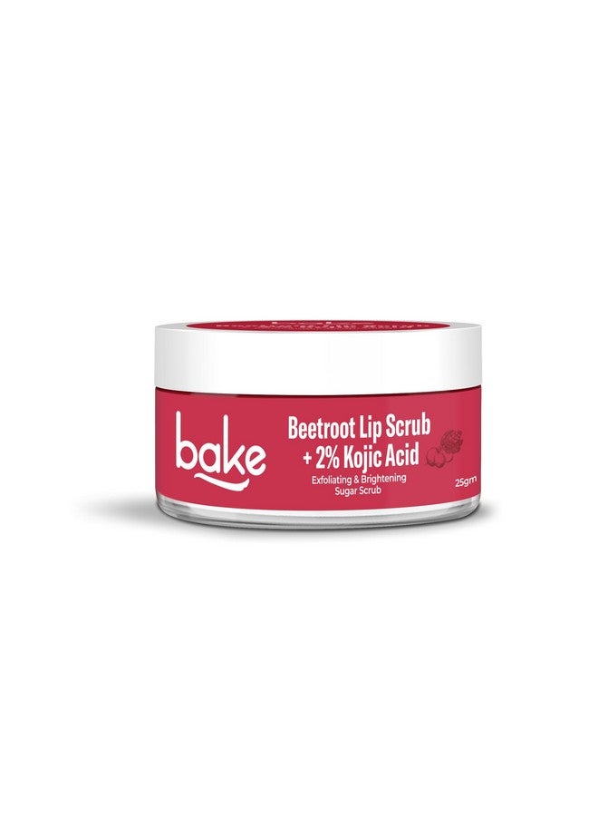 BAKE 2% Kojic Acid Beetroot Lip Scrub for Dark Pigmented Lips with Sugar Granules for Dry & Pink Lips, For Men & Women - 25g - Image 1