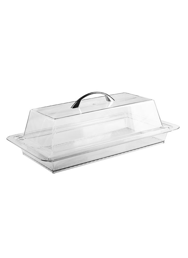 Trust Acrylic Cake Server With Lid Clear/Silver 40CM 