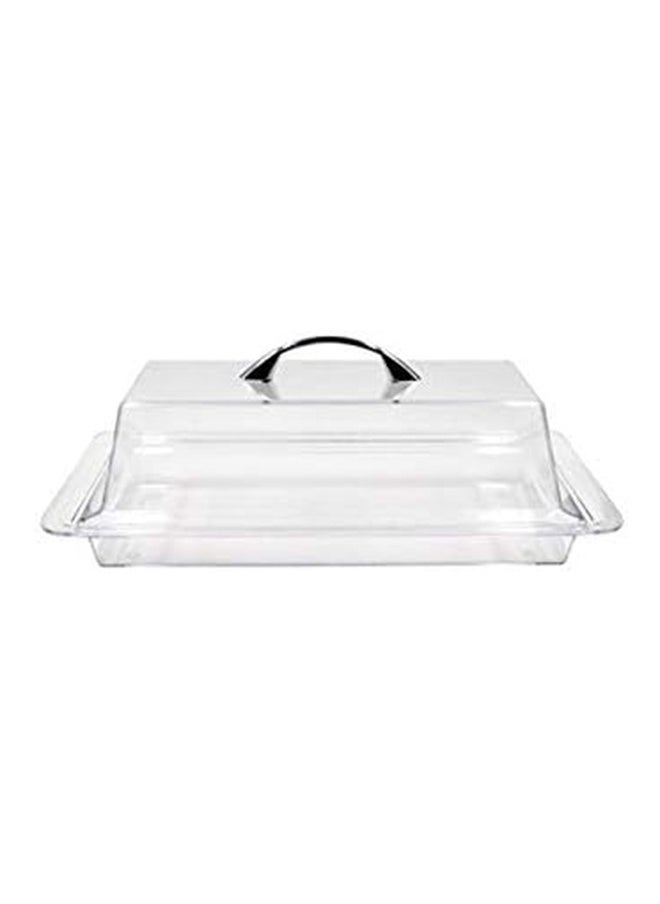 Trust Acrylic Cake Server With Lid Clear/Silver 40CM  - Image 2