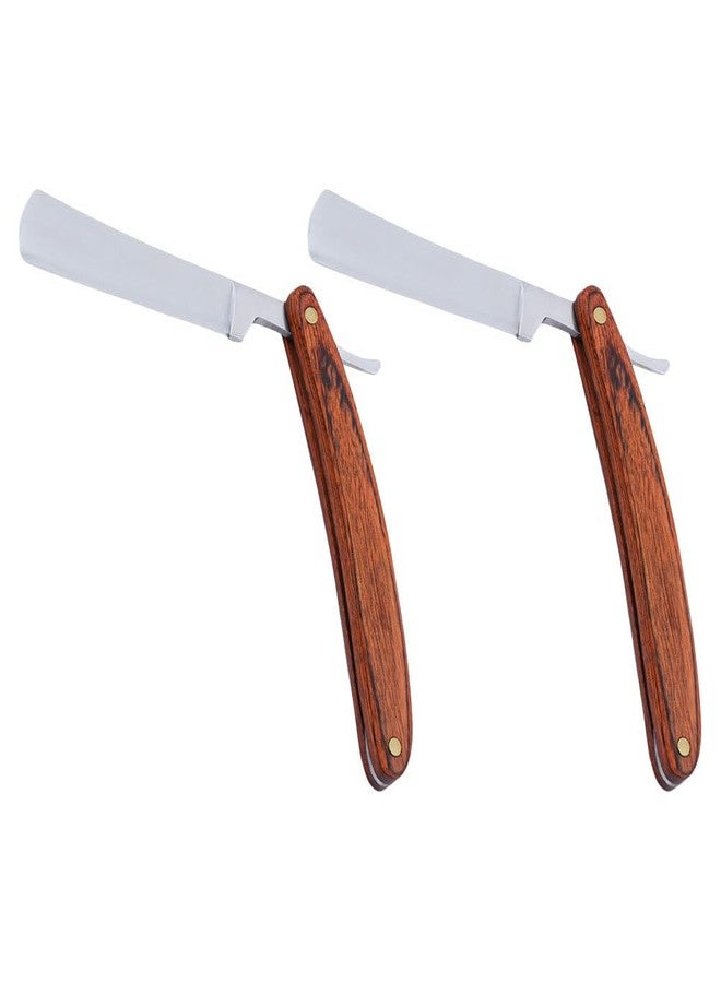 HEALLILY Colored Wood Razor - Ergonomic Stainless Steel Straight Razor for Men Vintage Folding Design Perfect for Shaving and Beard Grooming - Image 1