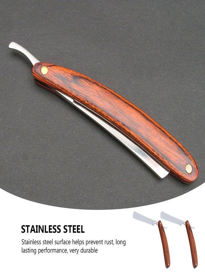 HEALLILY Colored Wood Razor - Ergonomic Stainless Steel Straight Razor for Men Vintage Folding Design Perfect for Shaving and Beard Grooming - Image 2