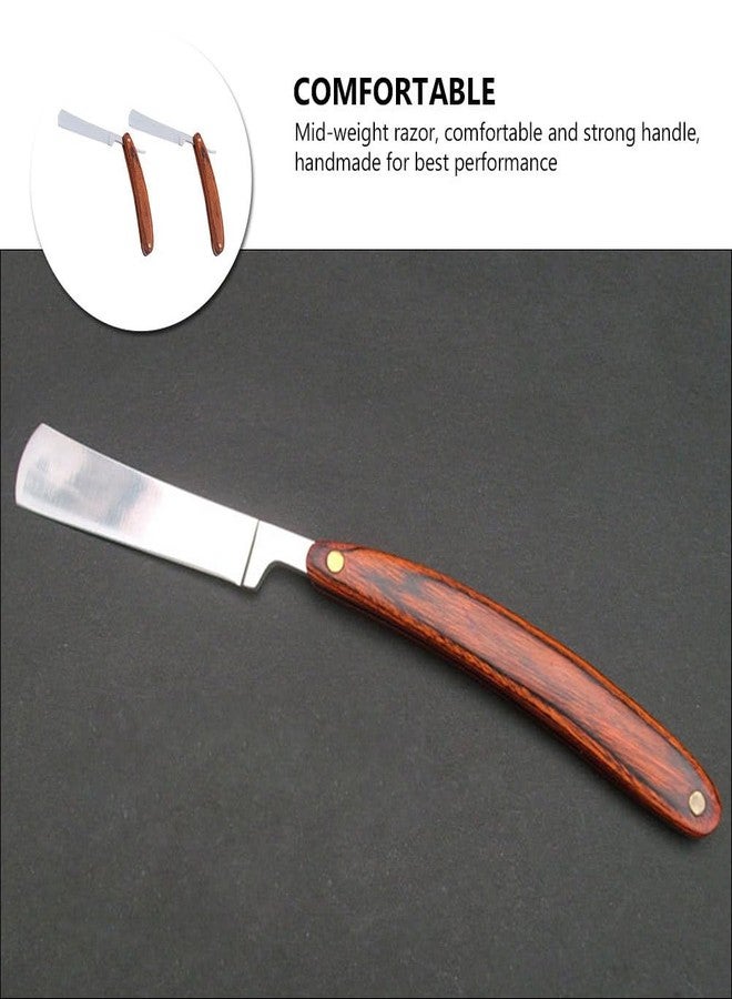 HEALLILY Colored Wood Razor - Ergonomic Stainless Steel Straight Razor for Men Vintage Folding Design Perfect for Shaving and Beard Grooming - Image 3