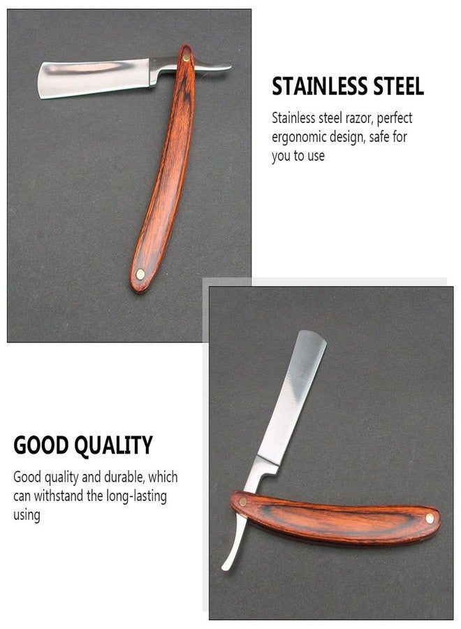 HEALLILY Colored Wood Razor - Ergonomic Stainless Steel Straight Razor for Men Vintage Folding Design Perfect for Shaving and Beard Grooming - Image 4