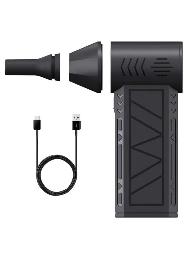 TIGER Compressed Air Duster Dust Blower Jet Dry Mini Blower – 130,000 RPM Turbo Powered Cordless Air Blower & Vacuum Cleaner – Electric Car Dryer, Super Fan for Computer, Electronics, Keyboard, and Camera Cleaning – Portable Handheld Air Duster  - Image 1