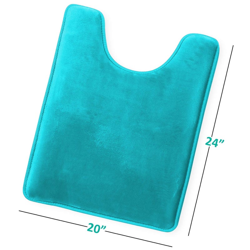 Clara Clark Bathroom Contour Rug  Ultra Soft Non Slip and Cozy  Velvet Memory Foam Toilet U-Shaped Bath Mat - Image 3