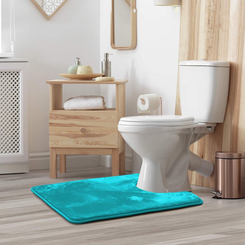 Clara Clark Bathroom Contour Rug  Ultra Soft Non Slip and Cozy  Velvet Memory Foam Toilet U-Shaped Bath Mat - Image 2