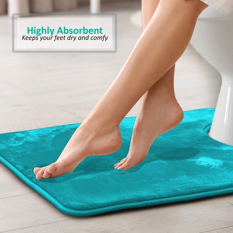 Clara Clark Bathroom Contour Rug  Ultra Soft Non Slip and Cozy  Velvet Memory Foam Toilet U-Shaped Bath Mat - Image 4