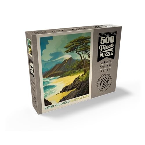 MyPuzzle.com MyPuzzle Hawaii Volcanoes National Park Lava in The Lagoon Vintage Poster Premium 500 Piece Jigsaw Puzzle for Adults - Image 5
