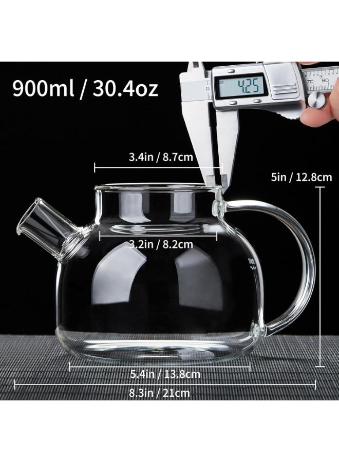 Generic 1000ml Heat-Resistant Clear Glass Teapot – Elegantly Designed Teapot with Wooden Lid – Suitable for preparing tea, herbal infusions, and hot and cold beverages – Home and Office Use - Image 3
