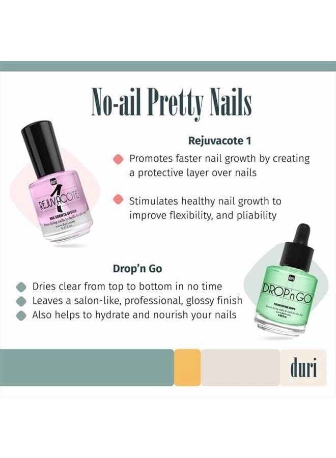 duri Rejuvacote 1 Nail Growth System and duri Drop'n Go Polish Drying Drops Combo - Image 2