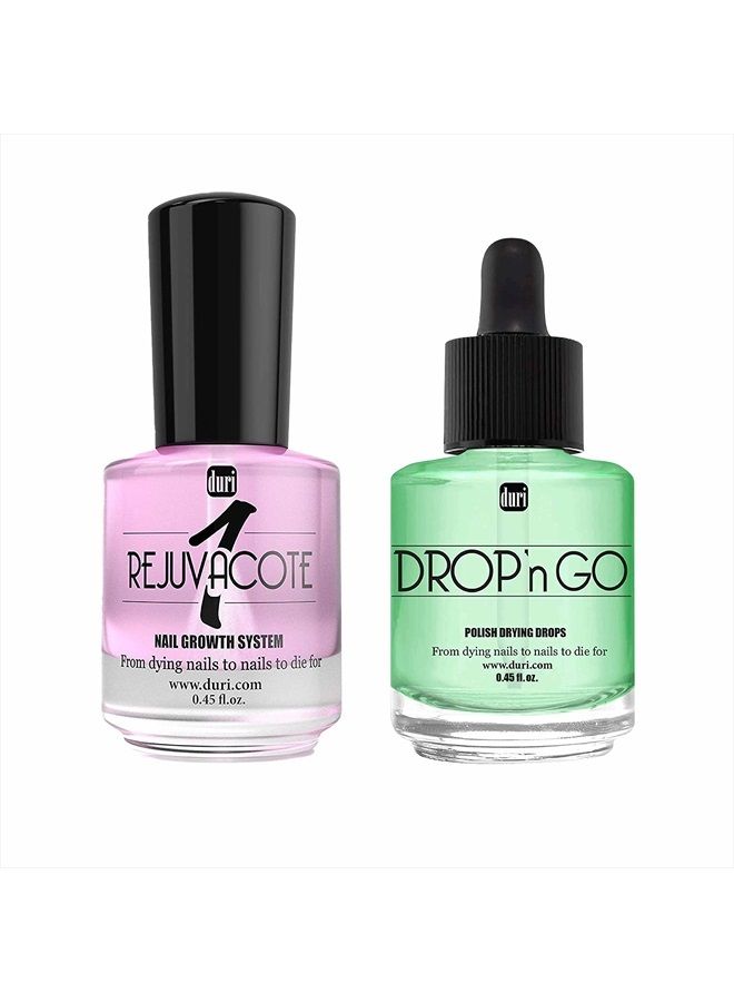 duri Rejuvacote 1 Nail Growth System and duri Drop'n Go Polish Drying Drops Combo - Image 1