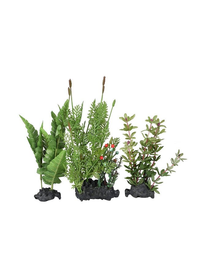 CNZ® 3 Pcs Assorted Lifelike Green Aquarium Plastic Plant Decoration - Image 1