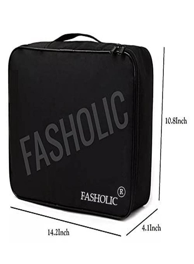 FASHOLIC Polyester Document Bag Waterproof 2-Layer Portfolio Storage Bag With Password Lock, A4 Letter Size Portable Document Organizer - Image 2