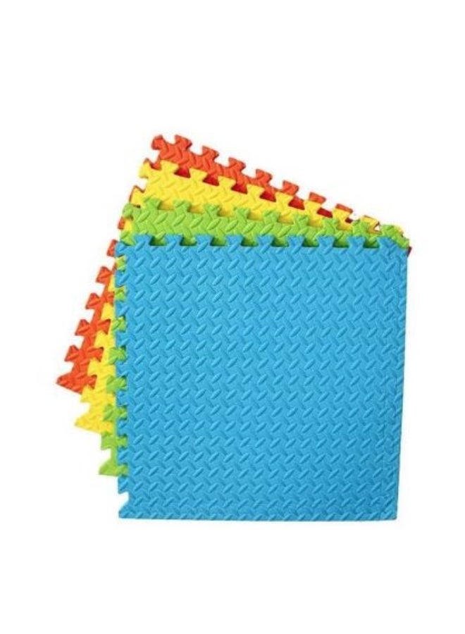 Multicolor Interlocking Foam Floor Tiles Set - 4 Pieces - Image 2