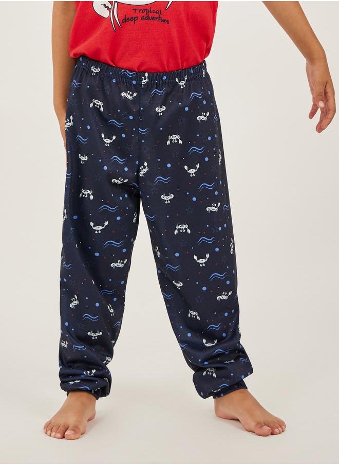 Styli Styli Printed Short Sleeve T-Shirt and Jogger Pyjama Set  - Image 5