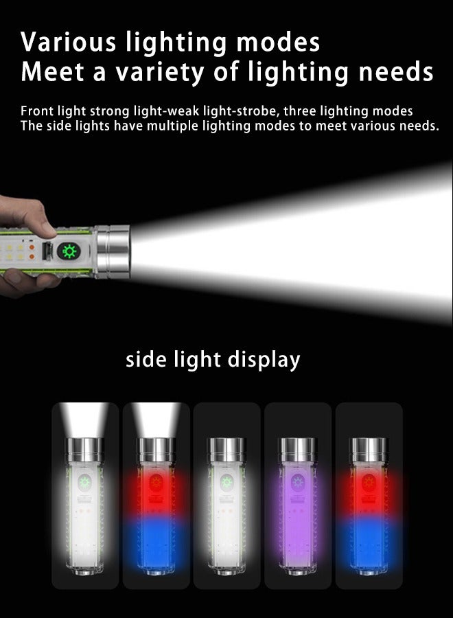 مصباح يدوي LED مع مشبك، ضوء صغير على شكل قلم، ضوء فلاش متعدد الوظائف بألوان الأحمر والأزرق، مصباح محمول جيب للاستخدام اليومي، للمشي في الطبيعة، والتخييم، والتنزه - Image 3
