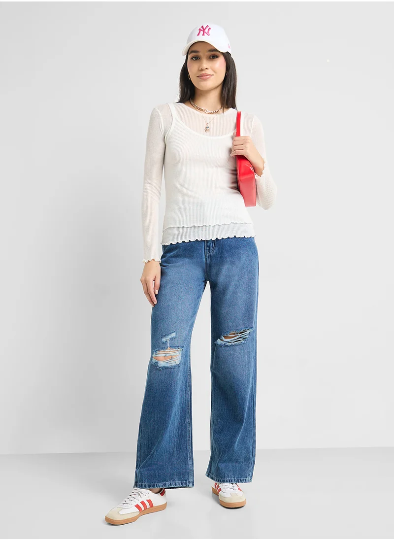 Ginger High Rise Distressed Boyfriend Jeans
