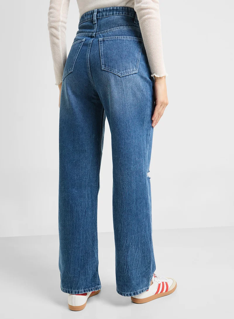 Ginger High Rise Distressed Boyfriend Jeans