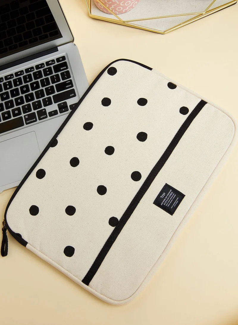 Typo 13" Polka Dot Canvas Laptop Case