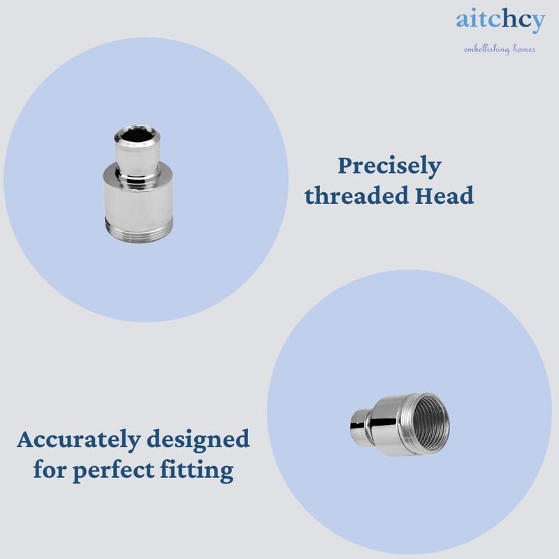 Aitchcy Brass Washing Machine Tap Nipple Adapter Connector Bib Tap to Nozzle Tap Converter Nozzle Adapter for connecting Inlet pipe of Washing Machine to Tap Pack of 2 - Image 4