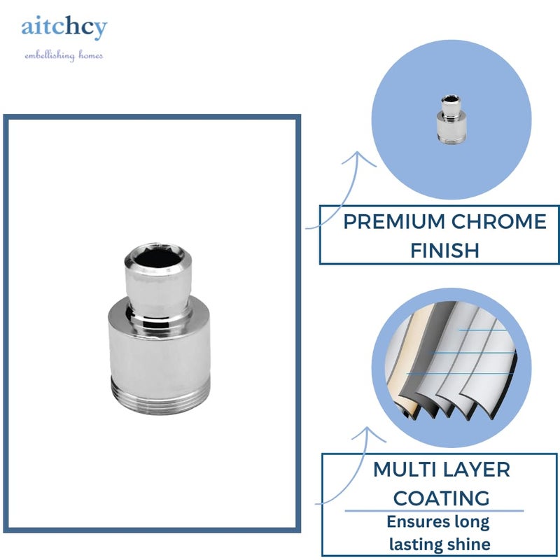 Aitchcy Brass Washing Machine Tap Nipple Adapter Connector Bib Tap to Nozzle Tap Converter Nozzle Adapter for connecting Inlet pipe of Washing Machine to Tap Pack of 2 - Image 5