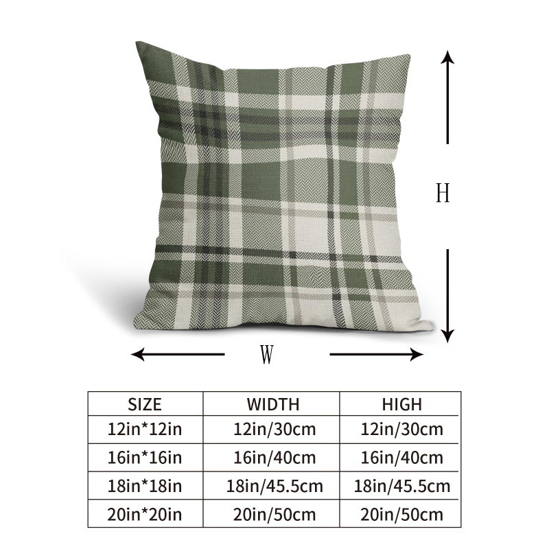 Aytipun Sage Green Plaid Pillow Covers 18x18 Set of 2 Spring Buffalo Checkered Decorative Tartan Pillowcases Christmas Holiday Seasonal Outdoor Rustic Farmhouse Throw Cushion Case Decor for Couch Sofa Bed - Image 5