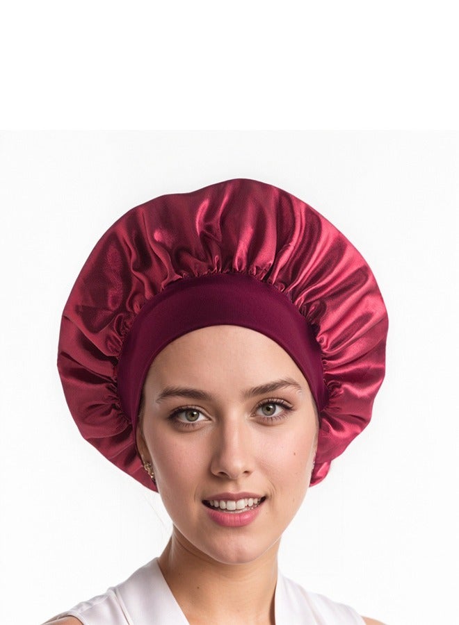 GUSGU 8 Pack Satin Bonnet Silk Hair Bonnet for Sleeping, Hair Sleep Bonnets for Women, Large Wide Soft Band Sleep Cap for Curly Hair Braids - Image 3