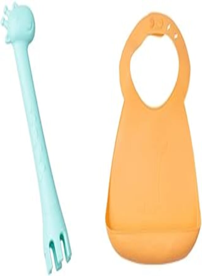 Wee Baby Prime (Silicone Bib + Silicone 2 side spoon and fork), fully silicone