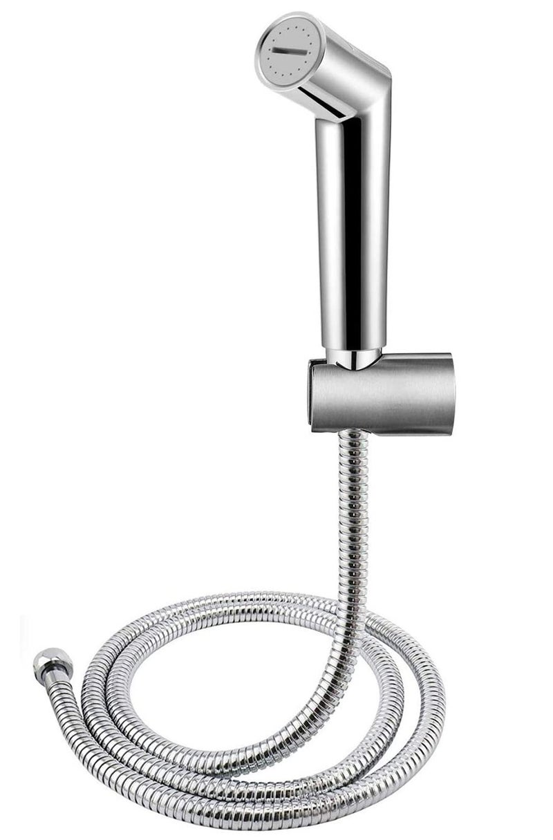 Clinton ABS Axis Health Faucet with 15Meter Stainless Steel Chrome Finish Rubber Hose Pipe with Wall Hook - Image 1