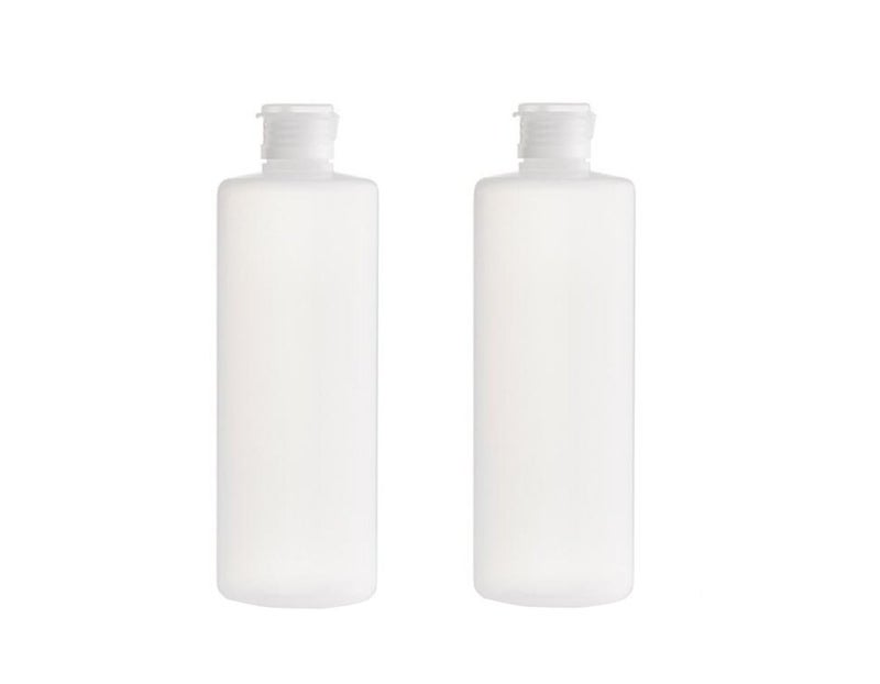 Elandy 2PCS Transparent Refillable Empty Plastic Cosmetic Squeezable Vial Bottles Jar Pot with Flip Cap Toner Lotion Shower Gel Shampoo Storage Container (400ml/14oz)