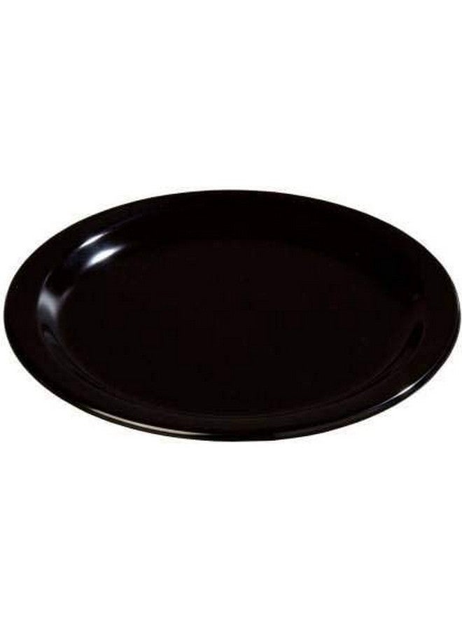 Everbuy® Unbreakable Round Serving Dinner Plates Full Size Plate for Dining Table Home Kitchen Party Restaurant 12 Pcs- Black - Image 5