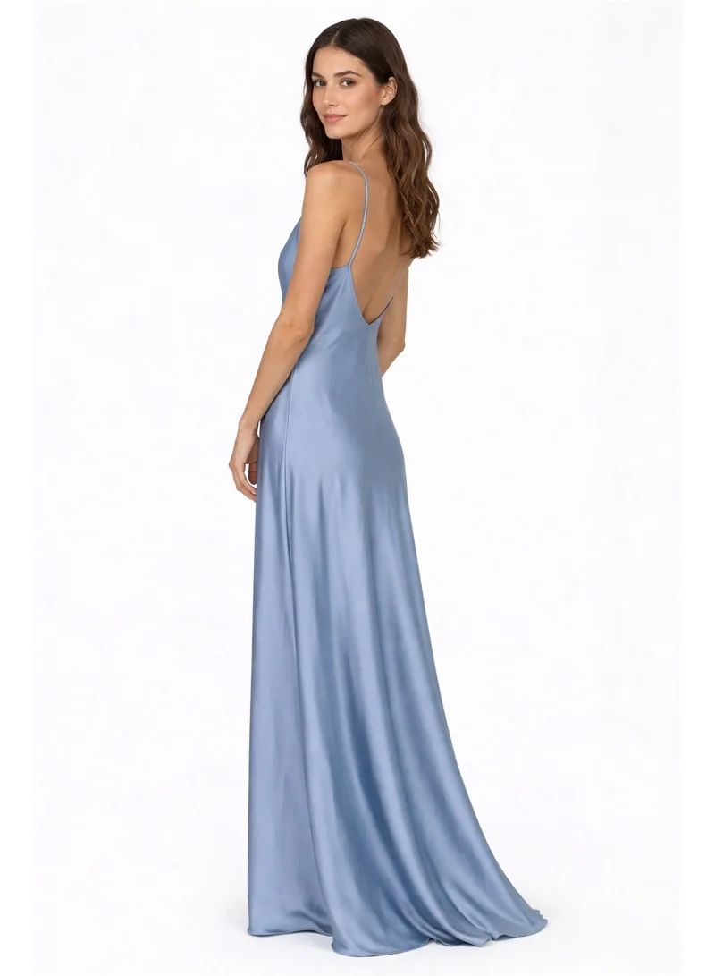 Janara Jones  Aqua Serenity Mariella Satin Dress for Women | Best Price UAE