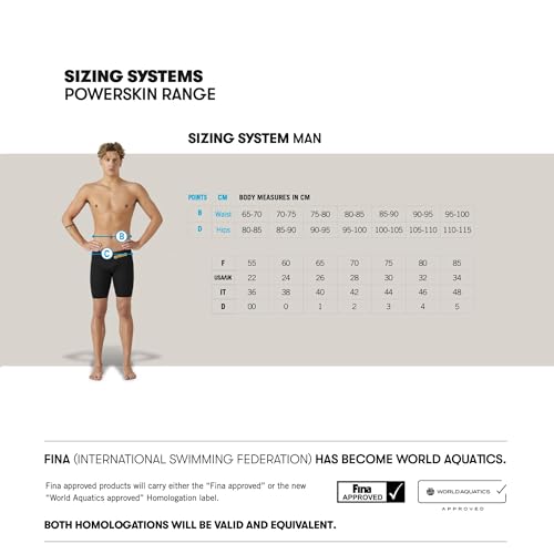 ARENA Powerskin Carbon Glide Men's Racing Jammer Athletic Tech Suit Competitive Racing Swimsuit Endurance Swimwear, Tyrrhenian Blue, US Size 32 - Image 5
