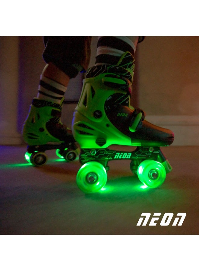 Neon Combo Skates (Size 3-6) Goteki Green Durable Comfortable Inline Skates with Adjustable Fit, Smooth Bearings, Bright Neon Design for Kids & Teens, Perfect for Beginners & Outdoor Fun | NC47G4 - Image 5
