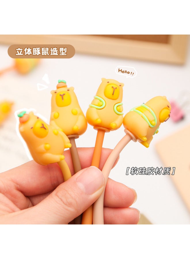 HELPS Cartoon Capybara Soft Glue Rocking Gel Pen Decompression Swing Pen Student Prize Pen Gift Pen Creative Stationery Pen - Image 2