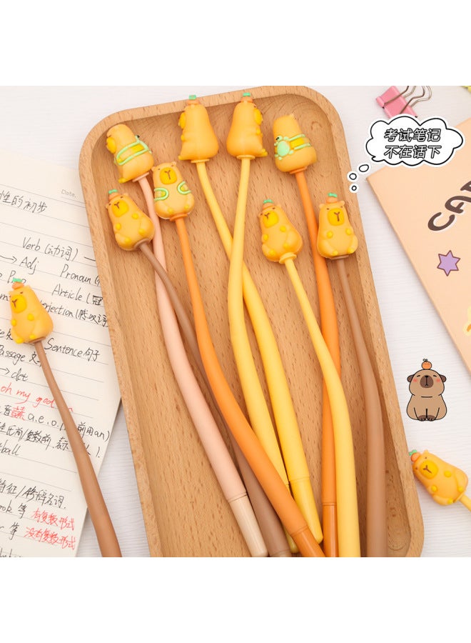 HELPS Cartoon Capybara Soft Glue Rocking Gel Pen Decompression Swing Pen Student Prize Pen Gift Pen Creative Stationery Pen - Image 4