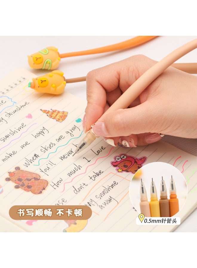 HELPS Cartoon Capybara Soft Glue Rocking Gel Pen Decompression Swing Pen Student Prize Pen Gift Pen Creative Stationery Pen - Image 3