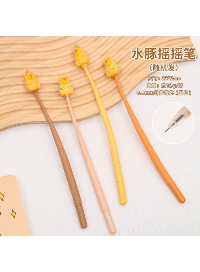 HELPS Cartoon Capybara Soft Glue Rocking Gel Pen Decompression Swing Pen Student Prize Pen Gift Pen Creative Stationery Pen - Image 1